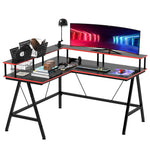 L-shape Gaming Corner Desk W/ Monitor Shelf