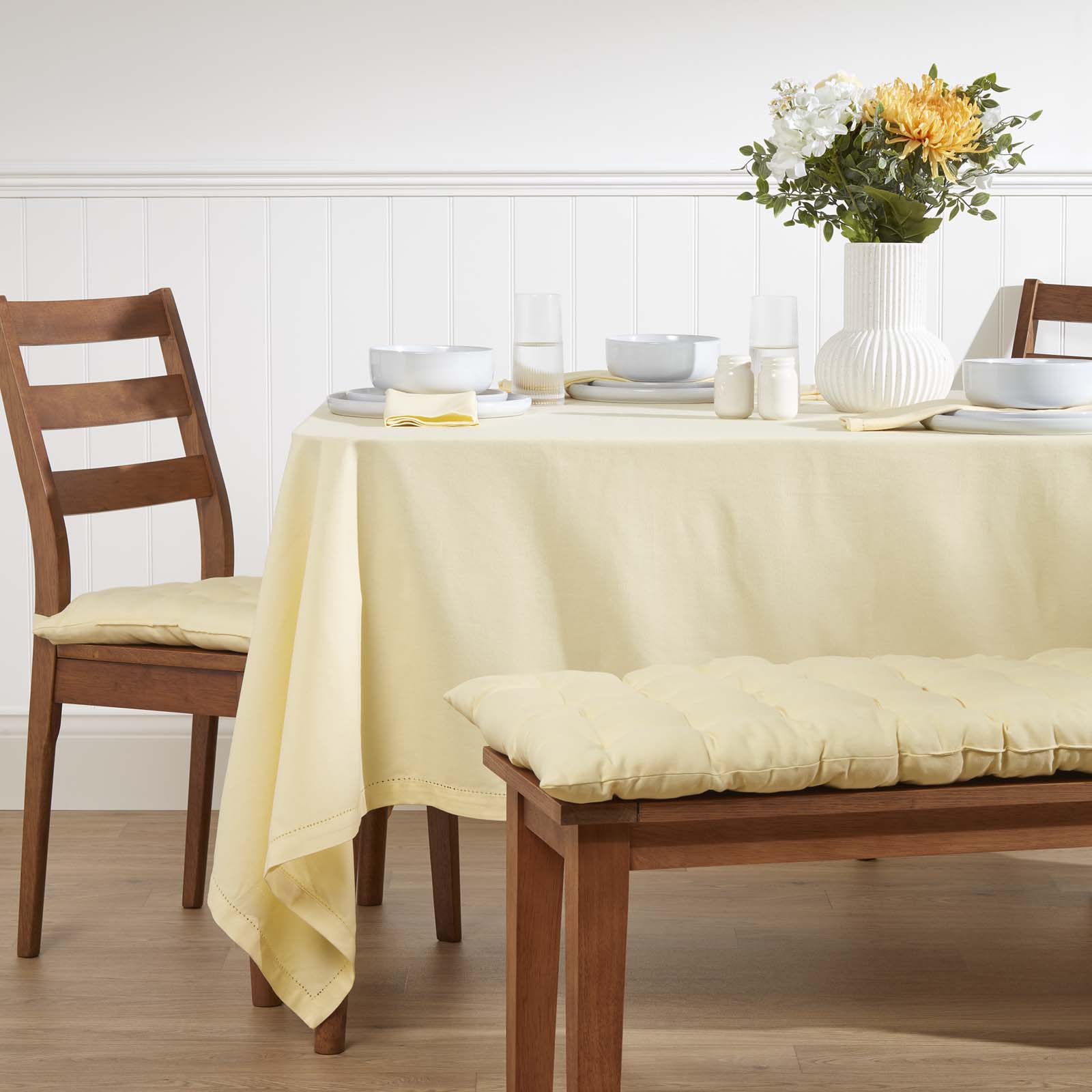 Plain Cotton Fabric 4 Napkins Set | 45cm x 45cm | Cream