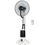 18" Pedestal Fan With Water Mist Spray Standing Fan, 2.8l Tank, White