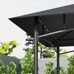 8' X 5' Grill Gazebo Canopy With 2 Side Shelves, Hook | Dark Gray