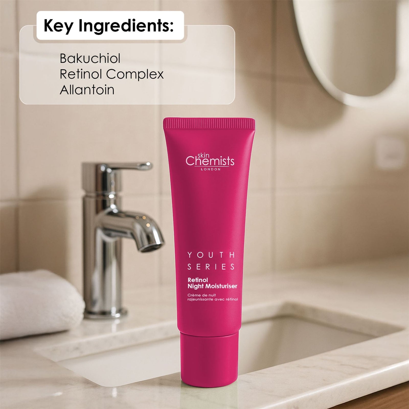 Retinol & Bakuchiol Anti-ageing Night Moisturiser 50ml For Cell Regeneration And Fine Lines
