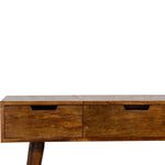 Solid Mango Wood Chestnut Foldable Mirror Table