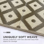Luxury Outdoor Rug Waterproof Reversible For Garden Patio 100% Recycled, Green May Geometric | 150cm x 240cm | Olive