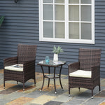 Rattan Bistro Set Garden Chair Table Patio Outdoor