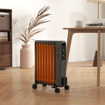 7/9/11 Fin Oil Filled Radiator Portable On Wheels | Medium | Gray