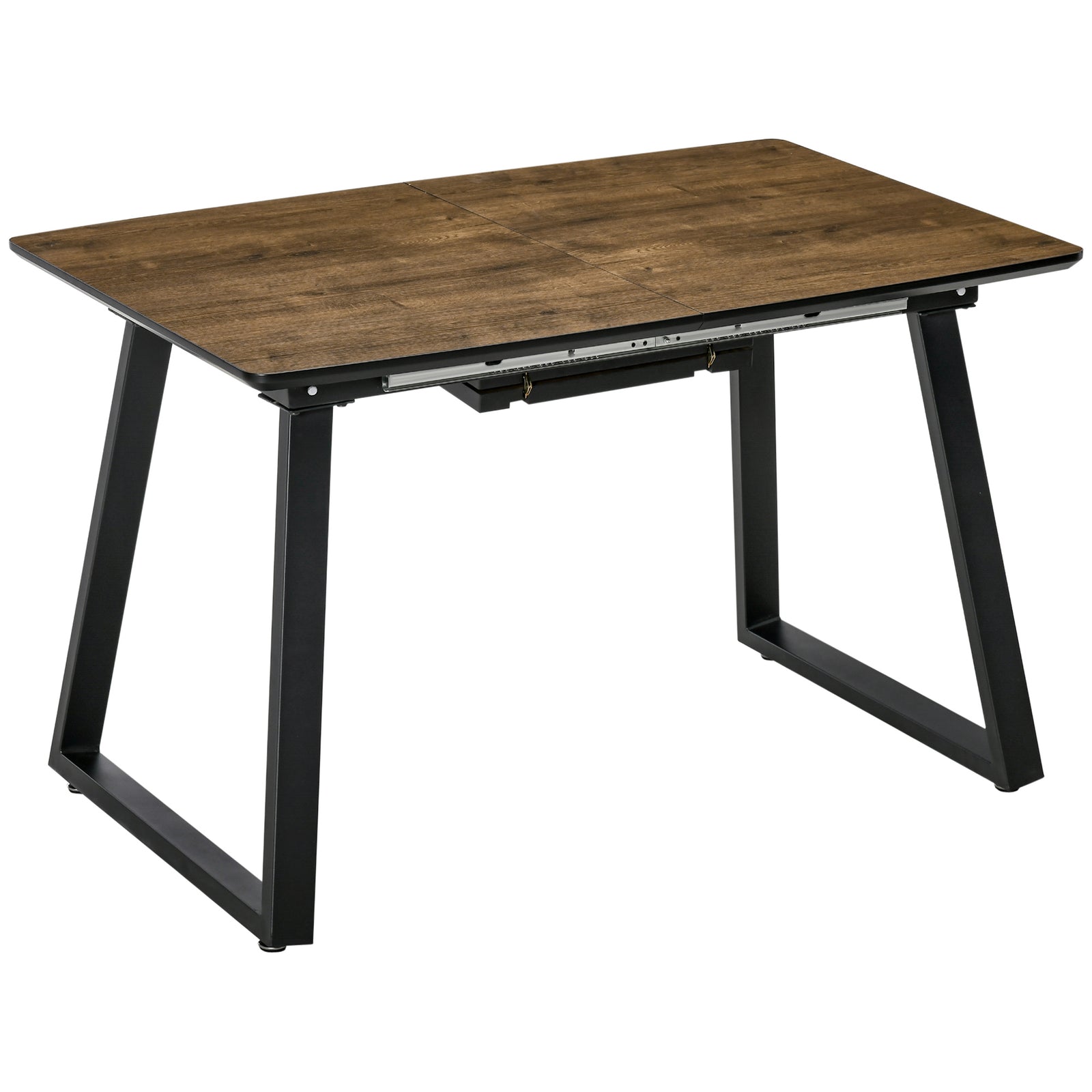Extendable Rectangular Dining Table, Steel Base