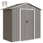 6.5x3.5ft Metal Garden Shed For Garden | Light Grey