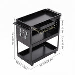Breeins 3-tier Tool Cart With Lockable Drawer And 10 Hooks