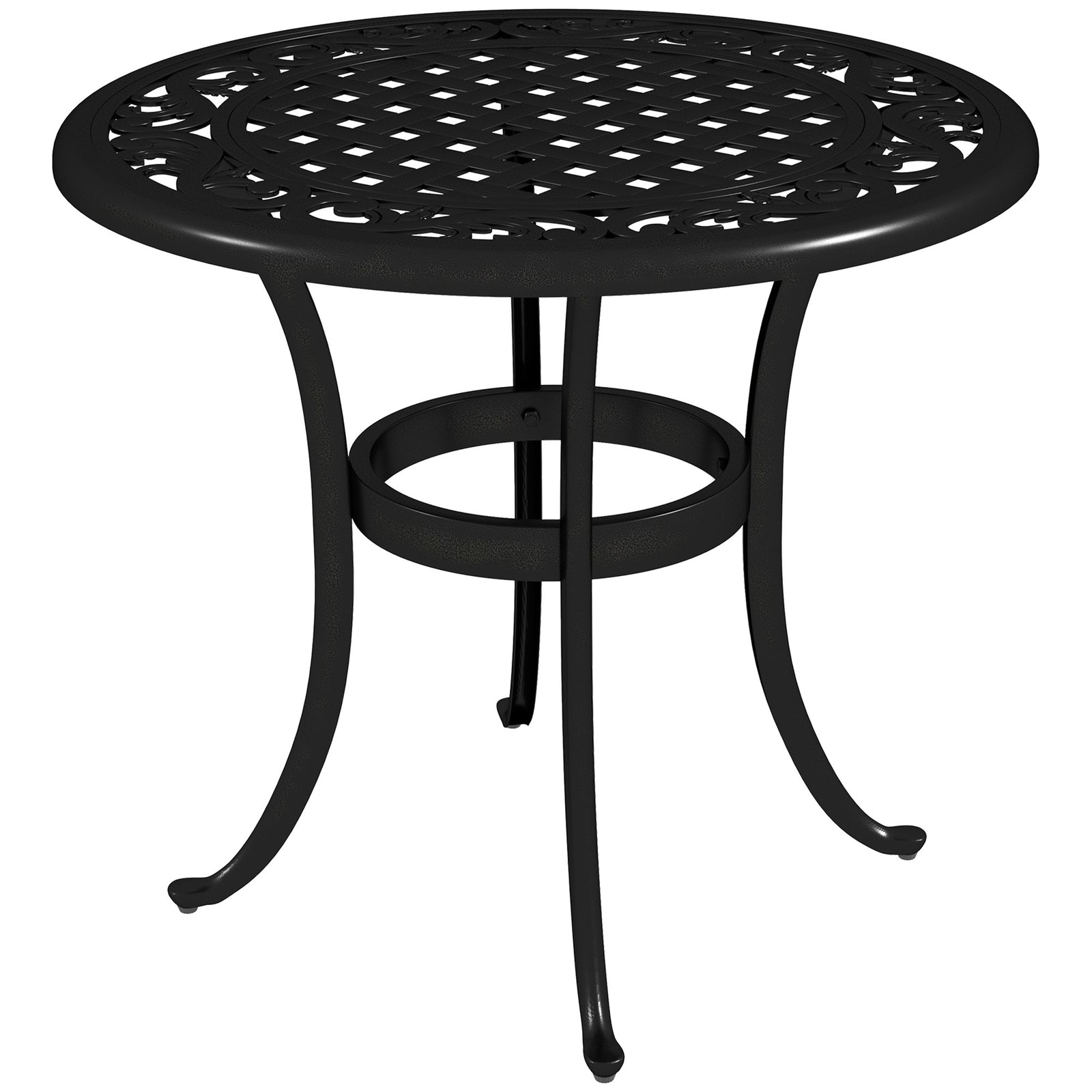 60cm Round Hollow Top Design Side Table W/ Cast Aluminum