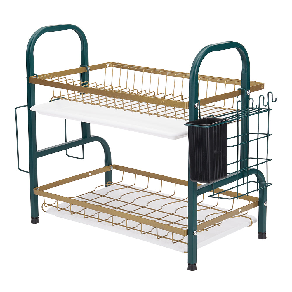 Kitchen 2-tier Carbon Steel Dish Rack