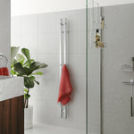 Stainless Steel Heated Vertical Rail Towel Warmer Radiator | Double | Polished Stainless Steel