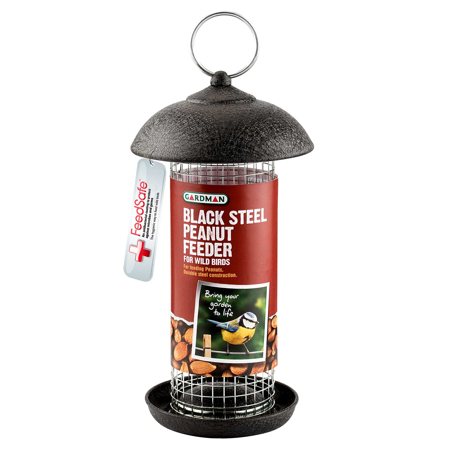 Steel Small Peanut Feeder | Black