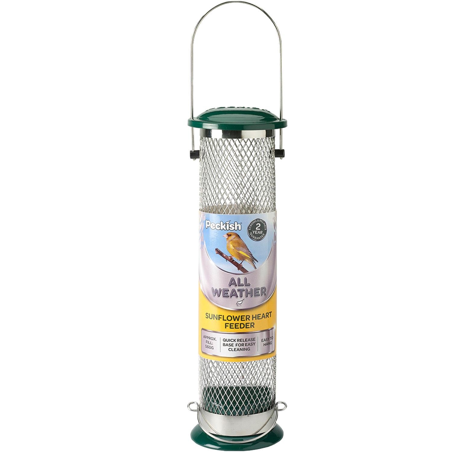Bird Feeder All Weather Sunflower Heart Quick Release Base | One Size | Green