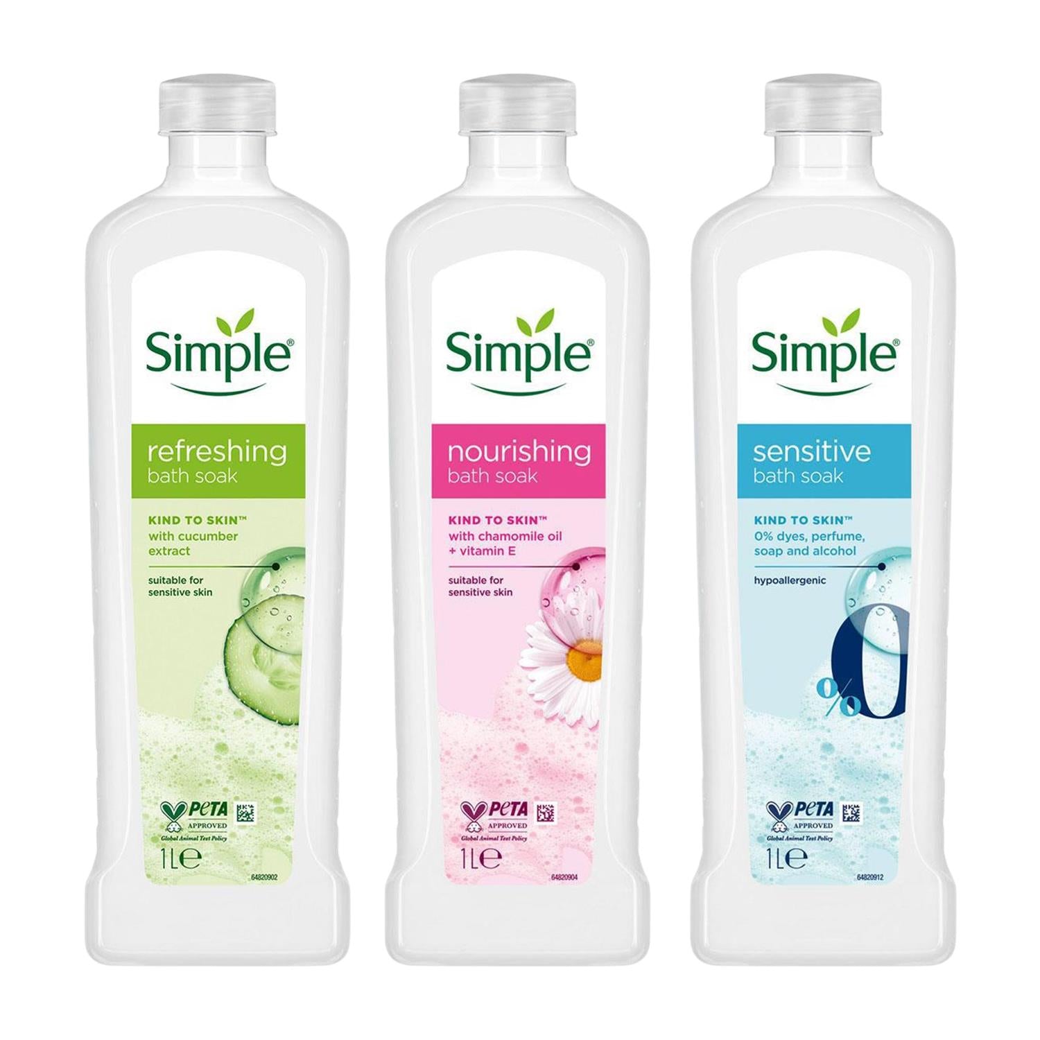 Bath Soak Bundle 1l Nourishing Sensitive Refreshing Multipack | Set of 12