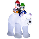 6.4ft Christmas Inflatable Penguins On Polar Bear