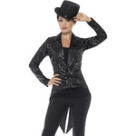 Sequin Tailcoat Jacket, Ladies | Medium | Black