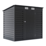 4x6ft Outdoor Storage Shed – Galvanized Steel Garden Shed Lockable With Double Doors & 2 Vents