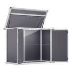 Lockable Plastic Storage Box With Door & Top Lid  Outdoor Plastic Tool Shed