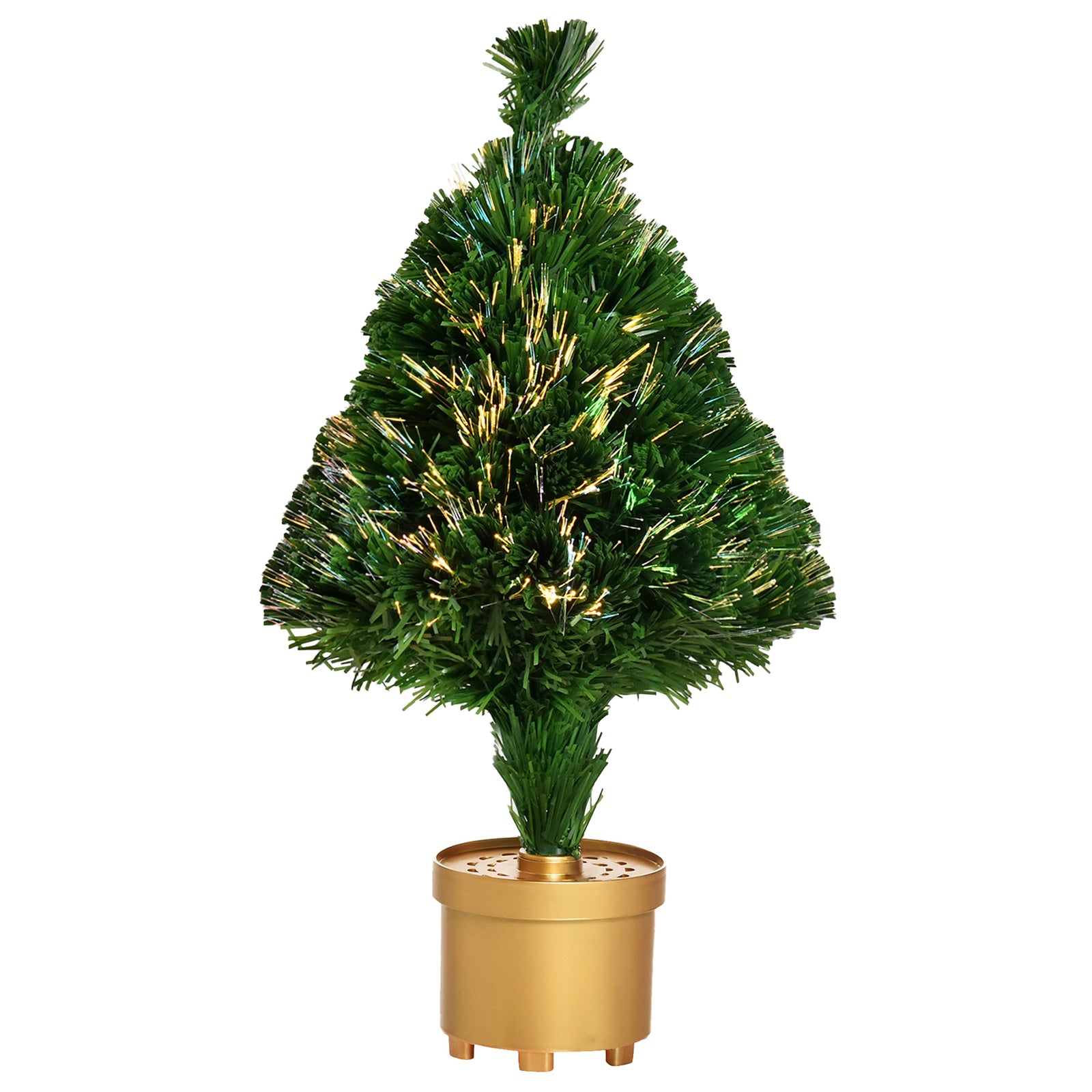 2/3ft Prelit Artificial Christmas Tree Fiber Optic | 2ft | Green