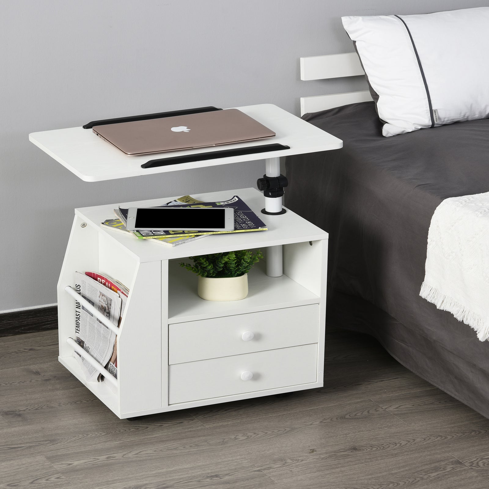 End Table Nightstand 360 Degree Adjustable Height And Angle