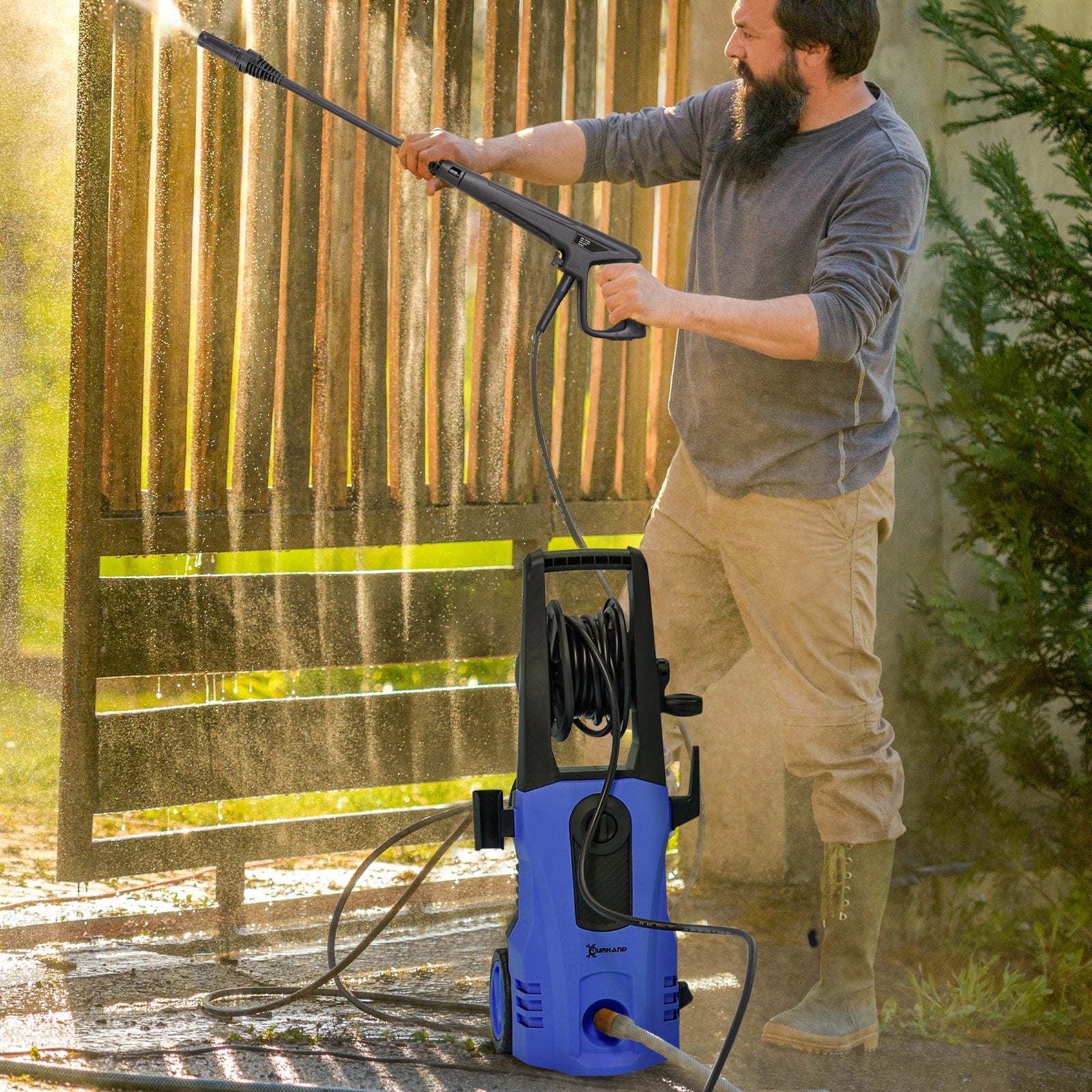 1800w High Pressure Washer, 150 Bar, 510 L/h, 6m Hose | Blue