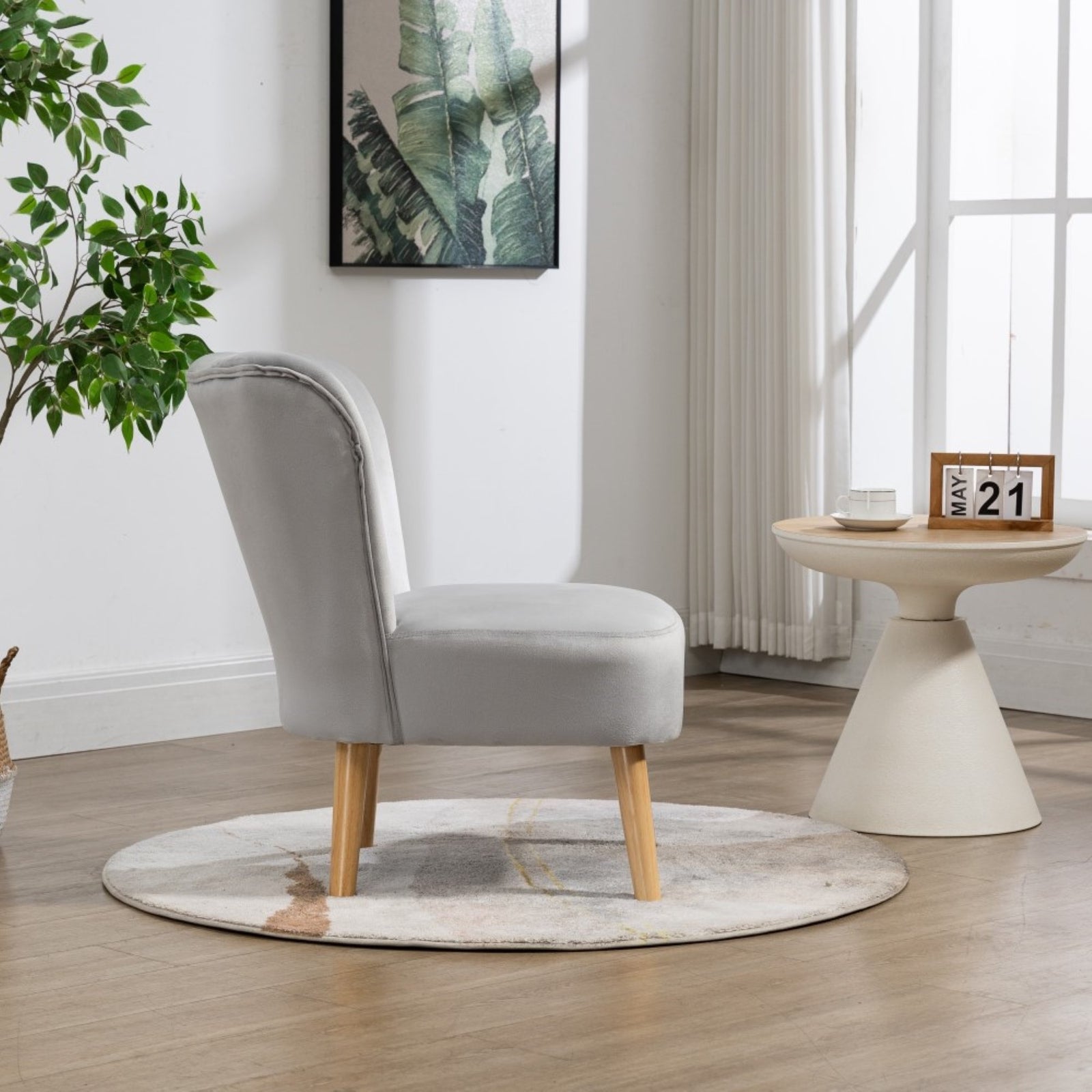 Arezza Velvet Accent Chair | Silver