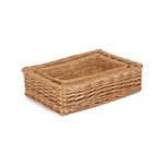 Wicker Straight Sided Rectangular Tray | Set-of-3 | Brown