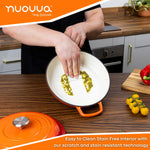 Shallow Cast Iron Casserole With Lid - 2.3-quart (26 Cm) | Orange