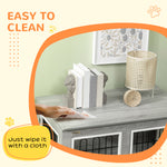 Dog Crate Table W/ Cushion, Double Door - Grey | Gray