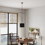 Linen Pendant Light, E27 Lampshade For Living Room, Bedroom | One Size | Black