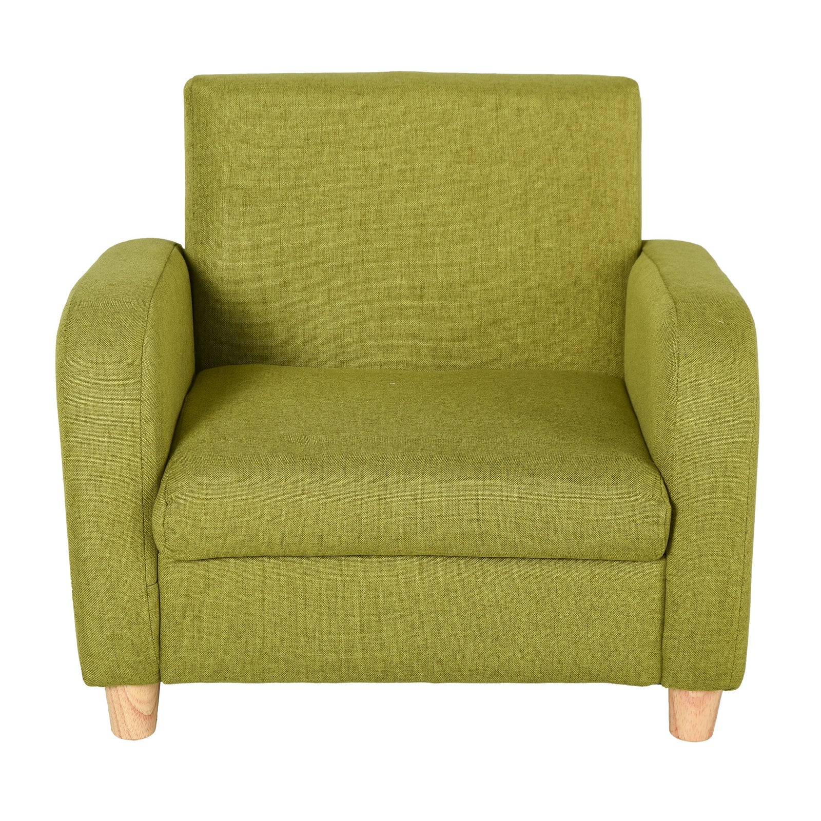 Child Armchair Wood Frame W/ Padding Seat Low-rise Bedroom | Green