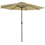 3m Garden Parasol Adjustable Tilting Parasol With Crank Handle For Outdoor Garden Patio Camping Without Base | One Size | Khaki