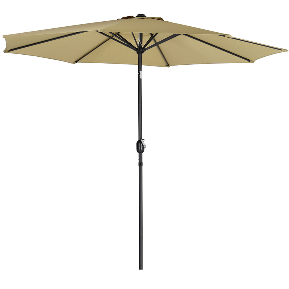 3m Garden Parasol Adjustable Tilting Parasol With Crank Handle For Outdoor Garden Patio Camping Without Base | One Size | Khaki