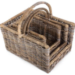 Kubu Grey Rattan Open Ended Log Basket | Set-of-3 | Brown