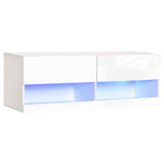 Wall Mount Tv Stand W/ Led Lights Storage