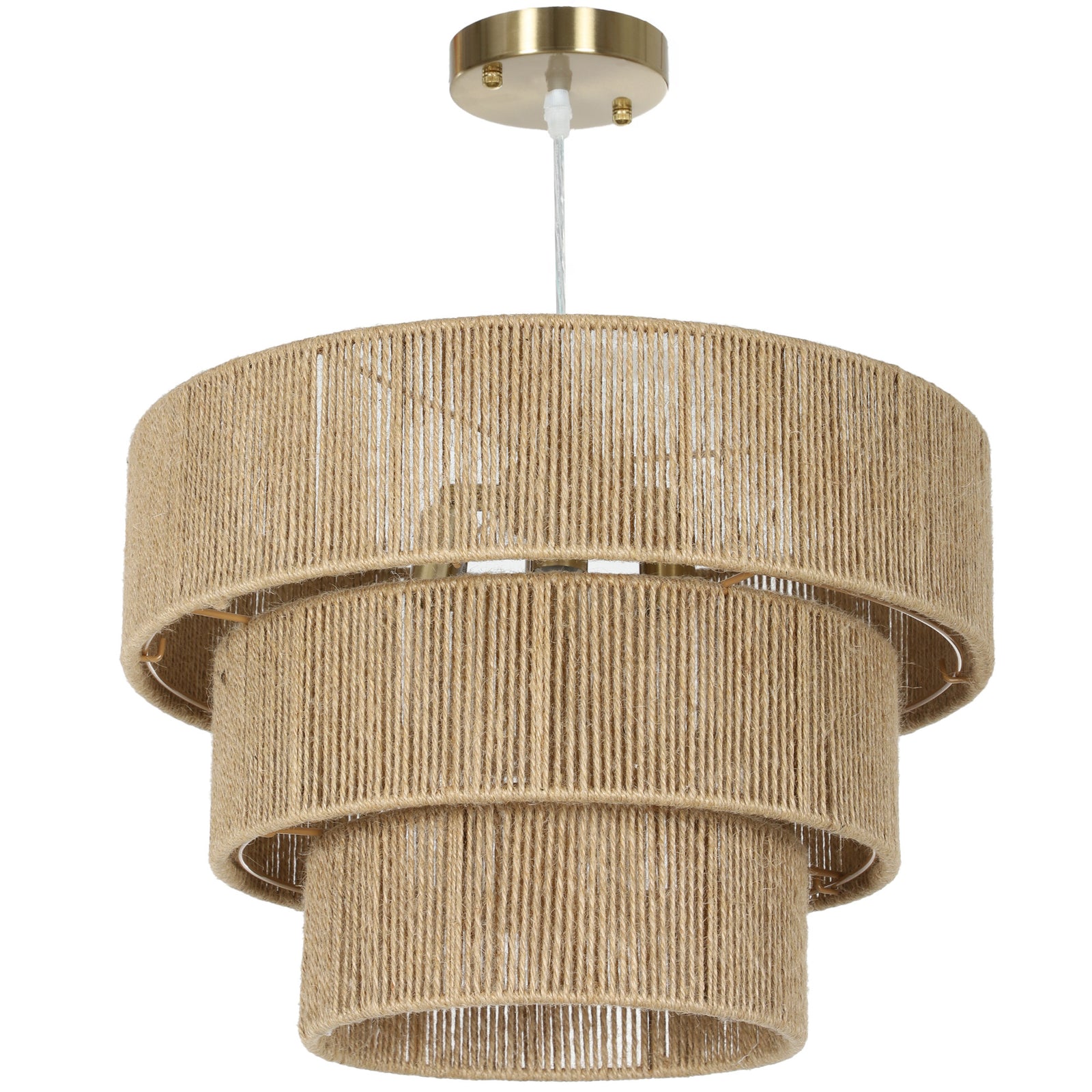 Boho Hemp Rope Pendant Light, Ceiling Light For Bedroom