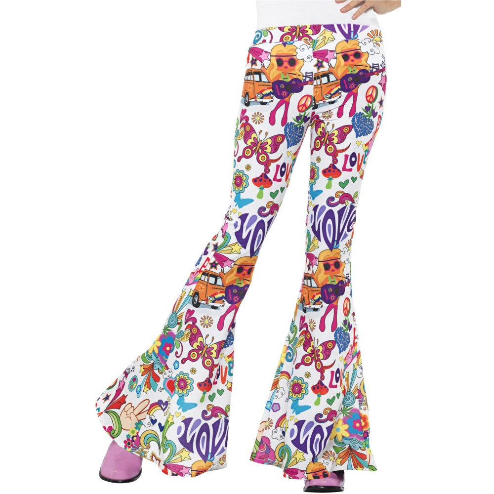 Smiffys Groovy Flared Trousers, Ladies