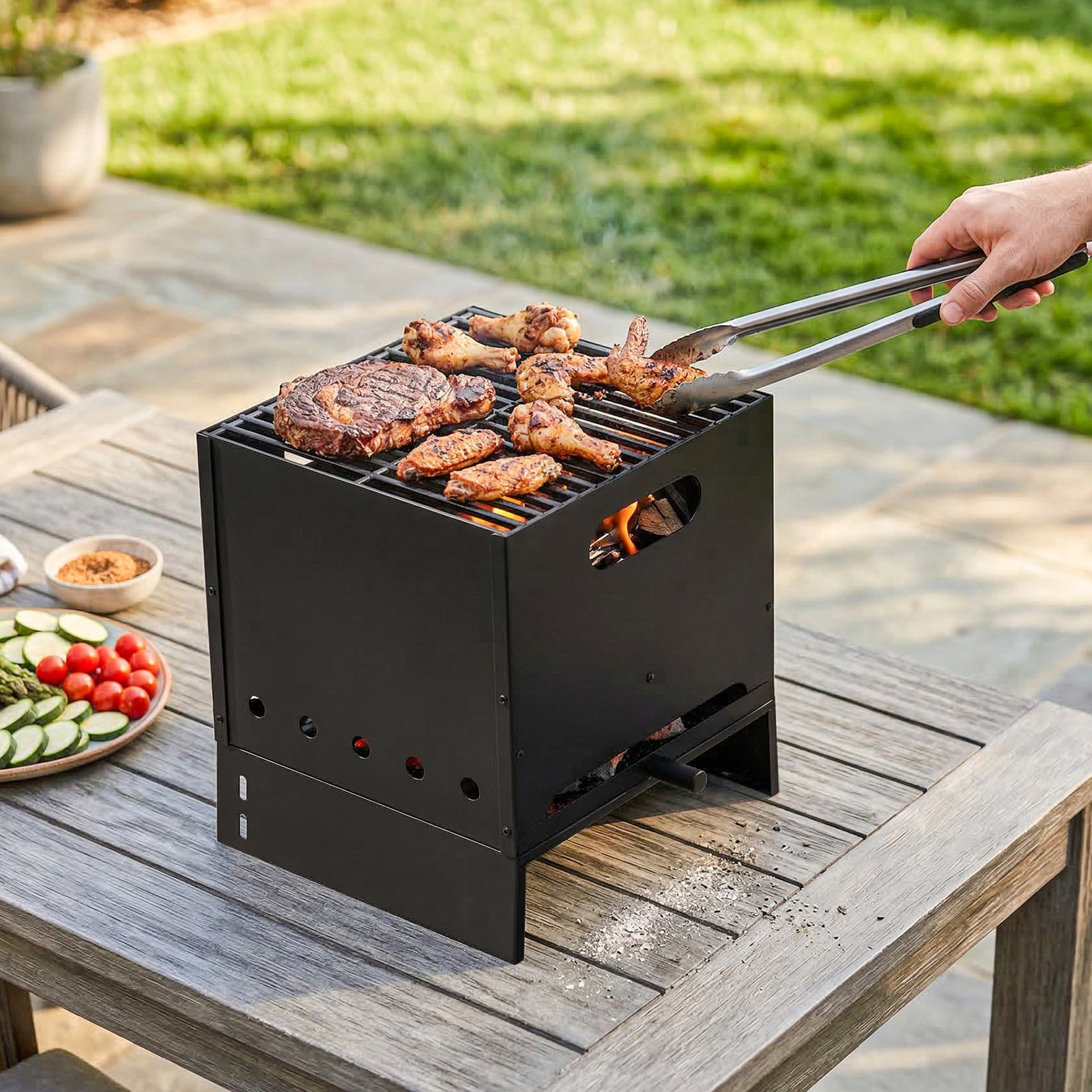 Outsunny 3 In 1 Portable Wood Fired Outdoor Pizza Oven With Handles