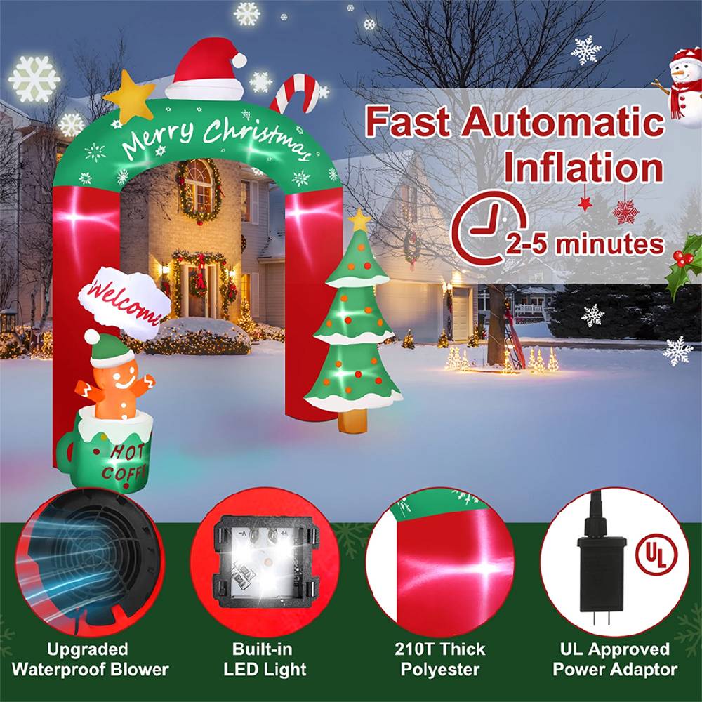 2.7m Christmas Blow-up Archway Inflatable Model Decoration