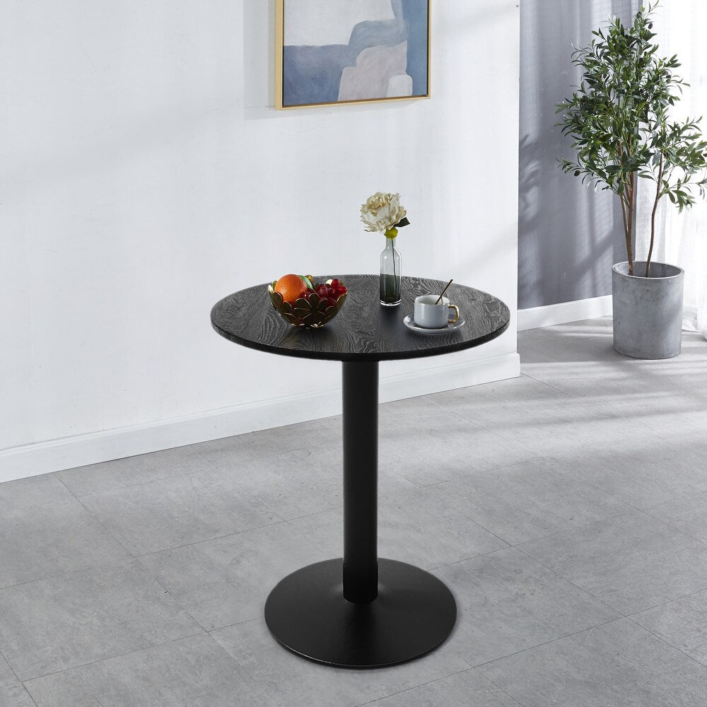 60cm Dia X 72cm H Round Cafe Table With Metal Base | 60cm x 60cm | Black