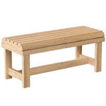 Wooden Garden Bench, 2 Seater Slatted Outdoor Bench | Natural