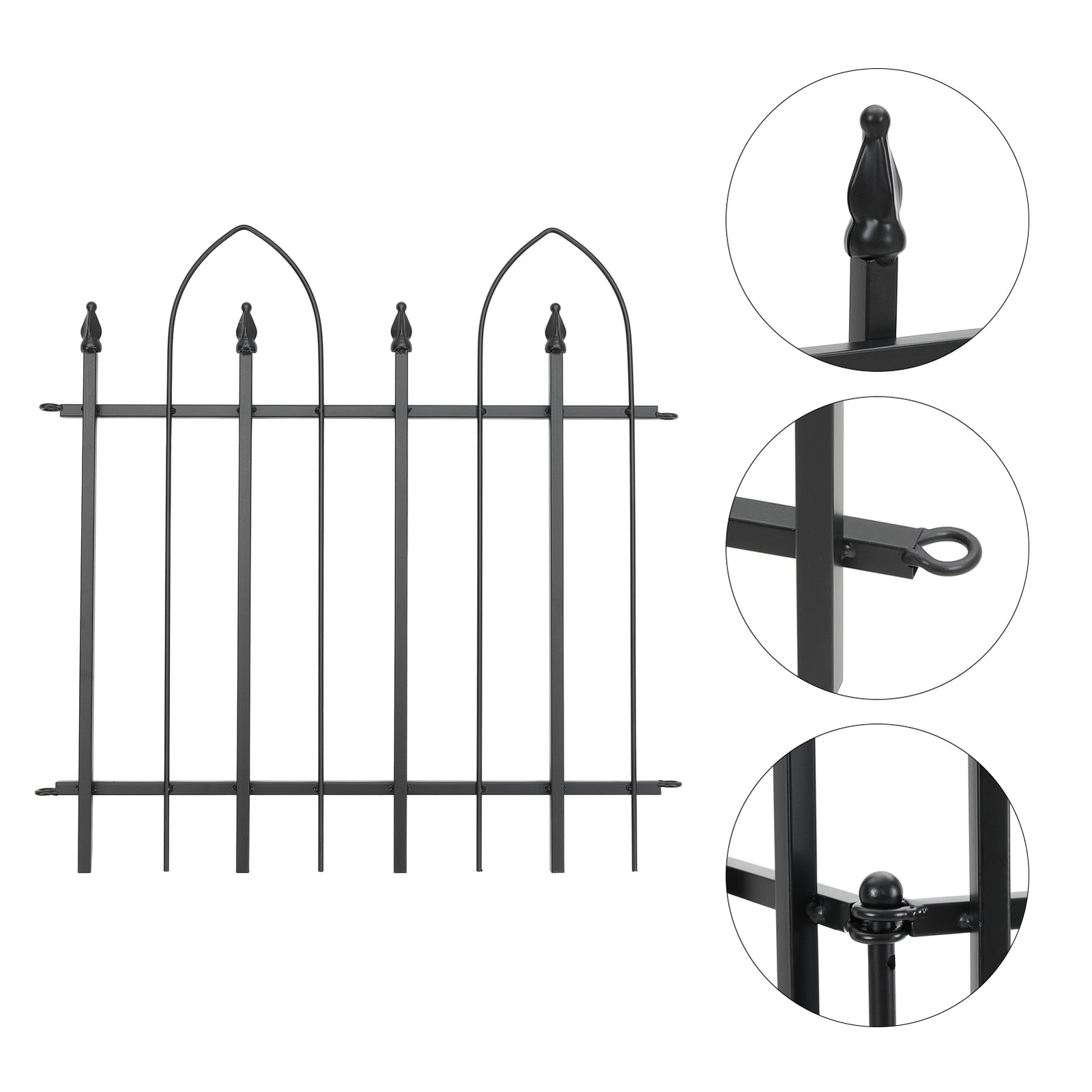 Breeins 5-pack Decorative Gothic Metal Garden Fence Panels