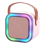 Portable Karaoke Speaker With Two Wireless Microphones And Rgb Lights | Pink