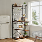 Multifunctional Kitchen Bakers Rack Storage Shelf With Power Sockets