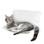 Petlicity Radiator Bed For Cats White Faux Fur Cover With Durable Steel Frame