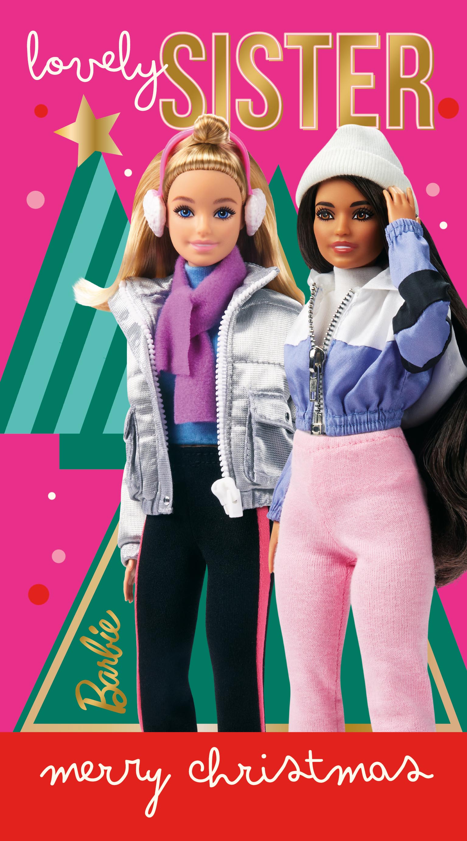 Barbie Sister Christmas Card Official Product