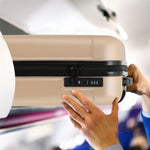 55x40x20cm Lightweight Luggage Overhead Cabin Hard Shell Cabin Suitcase 60+ Airlines Approved - Carry On Case - 4 Wheels | Cabin | Champagne