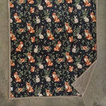 Woodland Wildlife Throw – Forest Animal Flannel & Sherpa, 140x180cm | 140cm x 180cm | Navy Blue