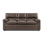 Oxford Faux Leather Sofa 3 Seater | Chocolate