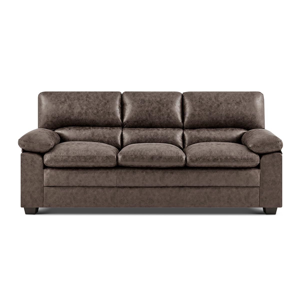 Oxford Faux Leather Sofa 3 Seater | Chocolate